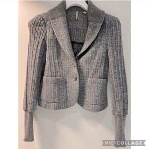 Iisli Silver metallic knit blazer jacket Size 2